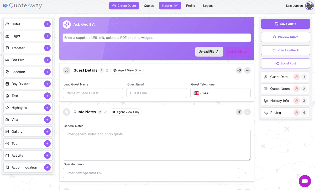 QuoteAway quote on desktop and mobile