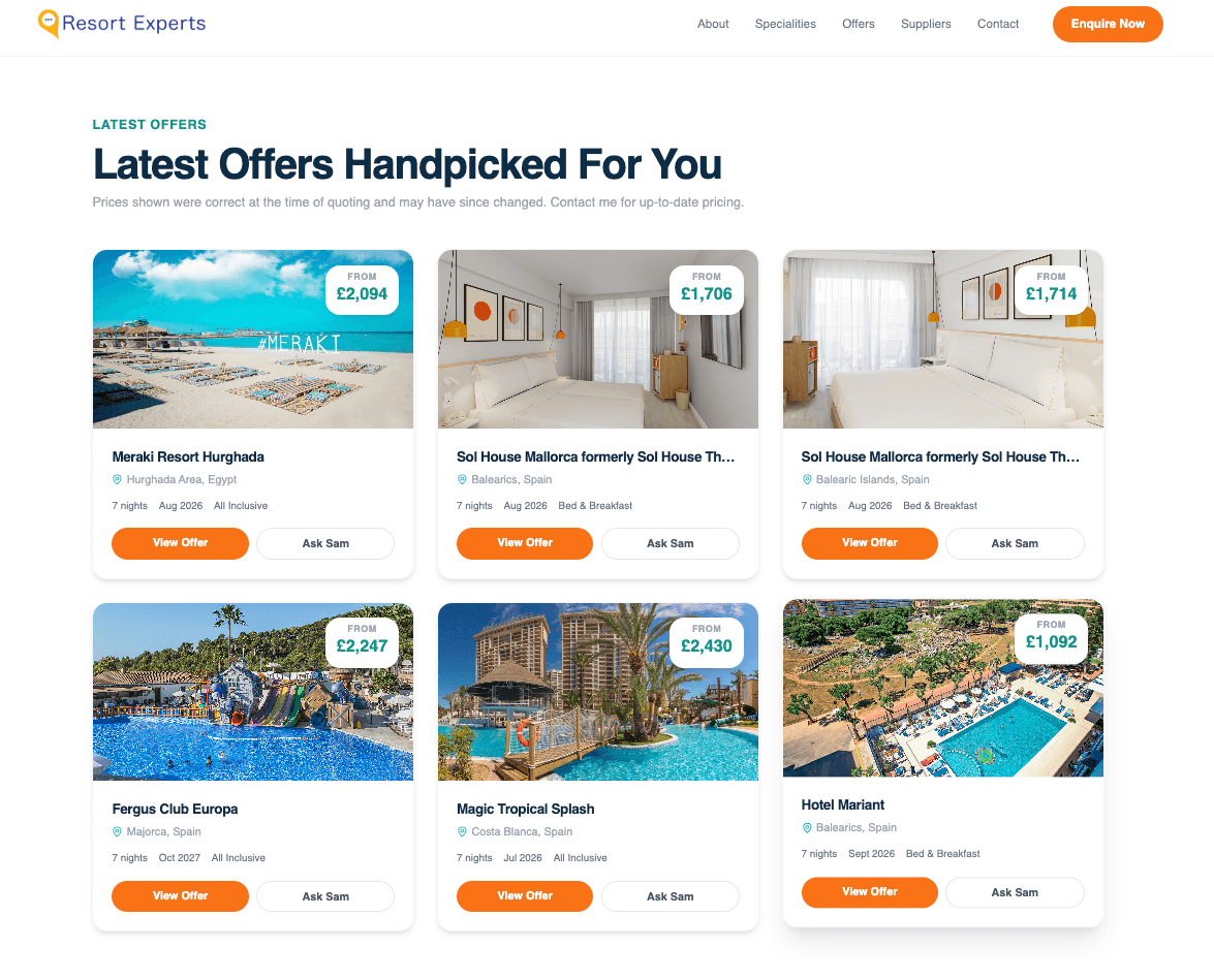 Agent Personal Website recent offers
